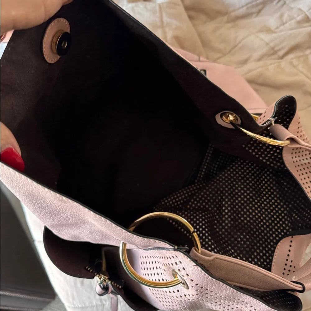 Elegant Pink Perforated Tote Bag